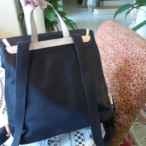Kate Spade NY Black Nylon Backpack W/Beige Leather Trim main image 9